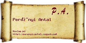 Perényi Antal névjegykártya
